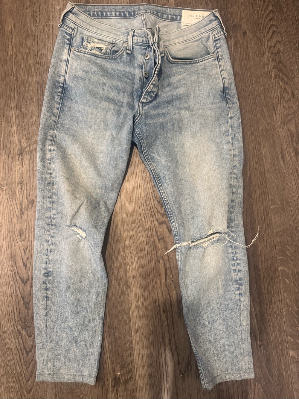 rag & bone Light Wash Slim Distressed Men’s Jeans